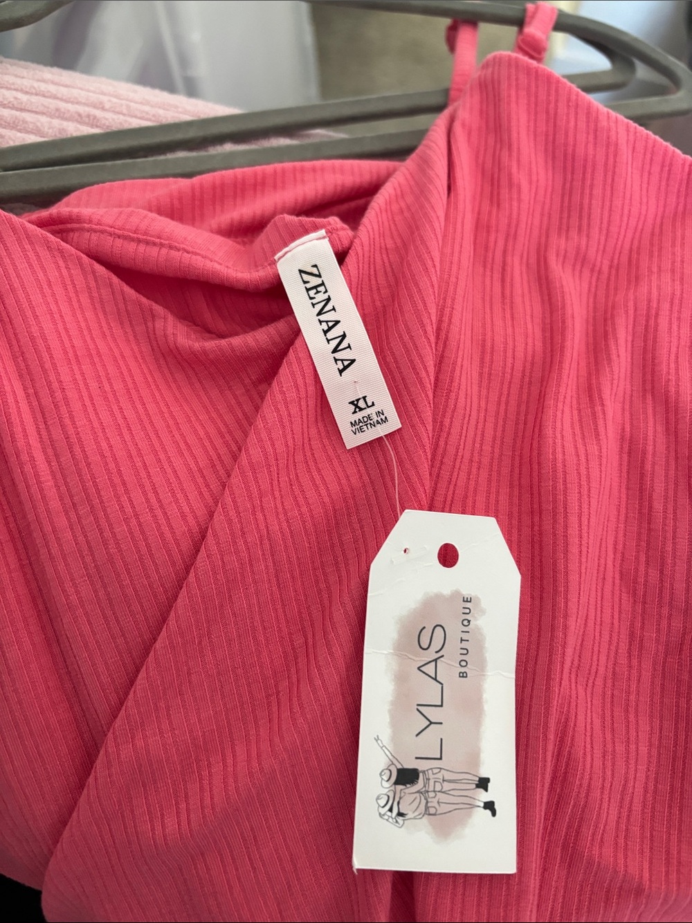 Zenana Outfitters Coral/Rose Pink Wide-Leg Jumpsuit - XL - Picture 2 of 2
